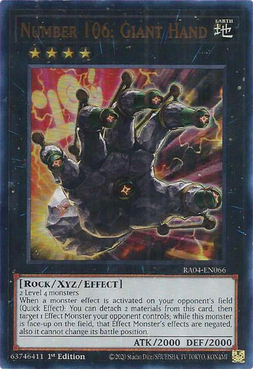 Number 106: Giant Hand [RA04-EN066] Ultra Rare | Galactic Gamez