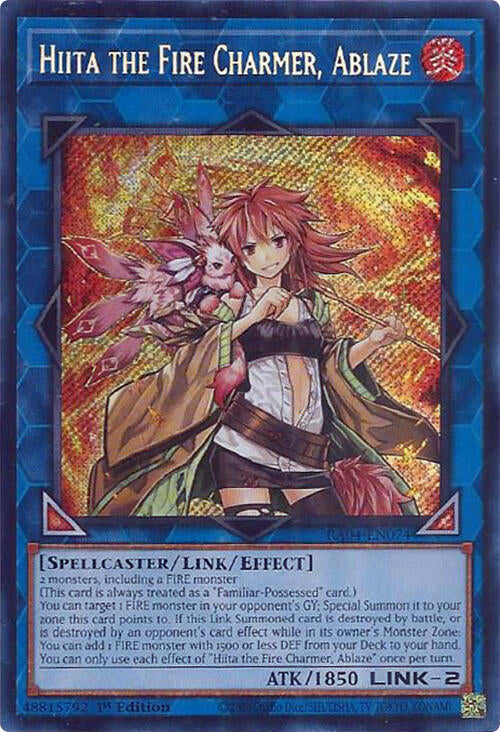 Hiita the Fire Charmer, Ablaze [RA04-EN074] Secret Rare | Galactic Gamez