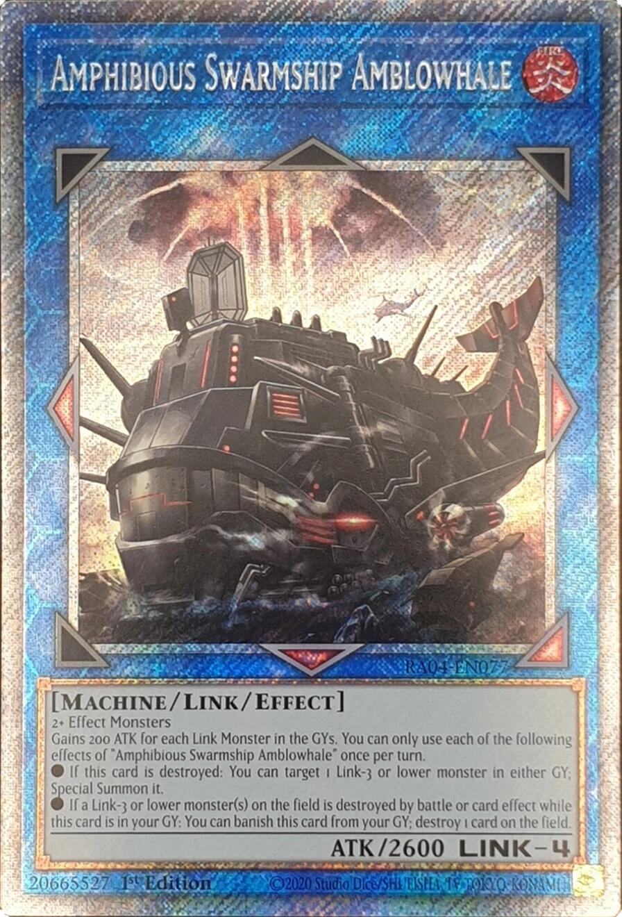 Amphibious Swarmship Amblowhale [RA04-EN077] Platinum Secret Rare | Galactic Gamez
