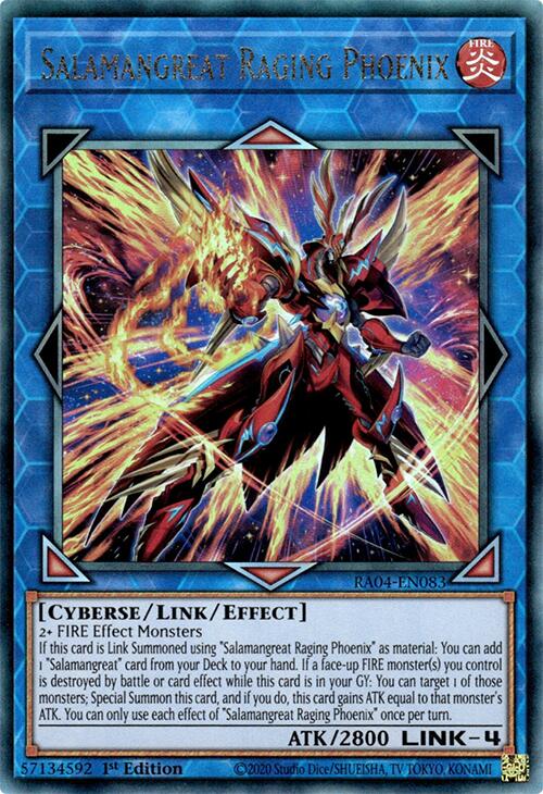 Salamangreat Raging Phoenix [RA04-EN083] Prismatic Ultimate Rare | Galactic Gamez
