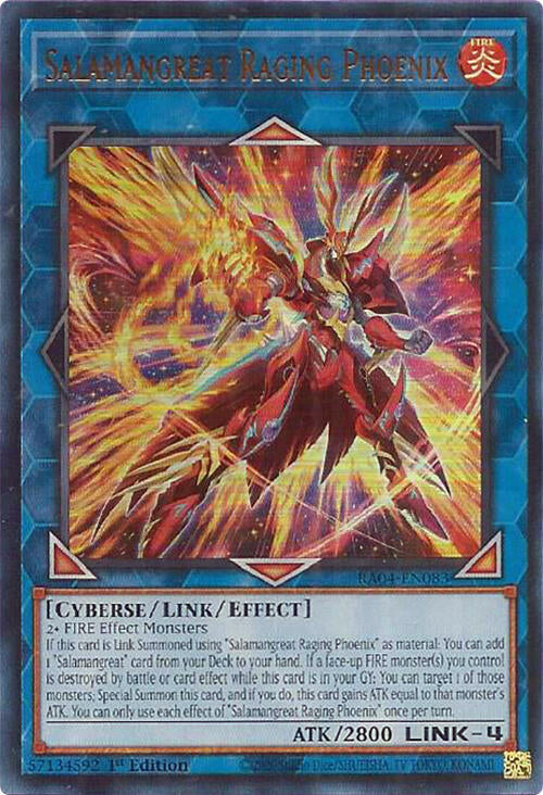 Salamangreat Raging Phoenix [RA04-EN083] Ultra Rare | Galactic Gamez