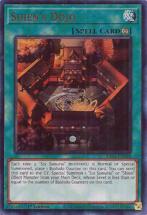 Shien's Dojo [RA04-EN088] Ultra Rare | Galactic Gamez