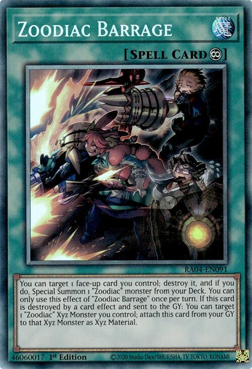 Zoodiac Barrage [RA04-EN091] Prismatic Collector's Rare | Galactic Gamez