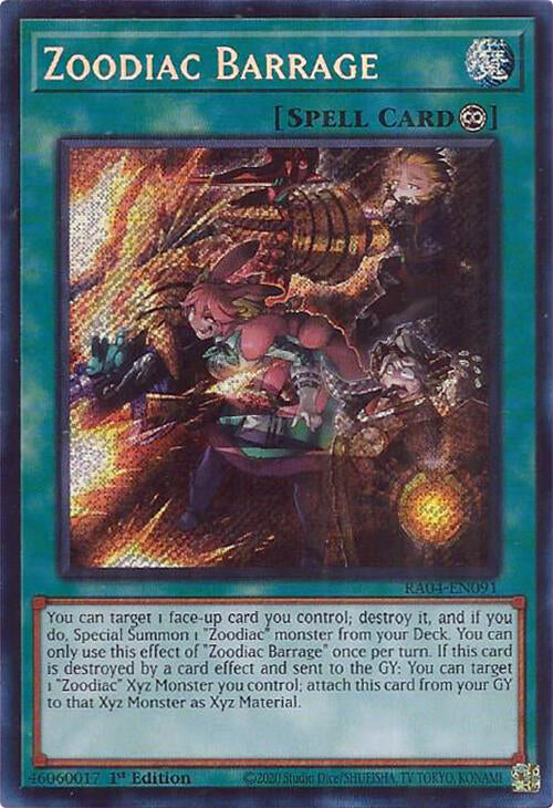 Zoodiac Barrage [RA04-EN091] Secret Rare | Galactic Gamez