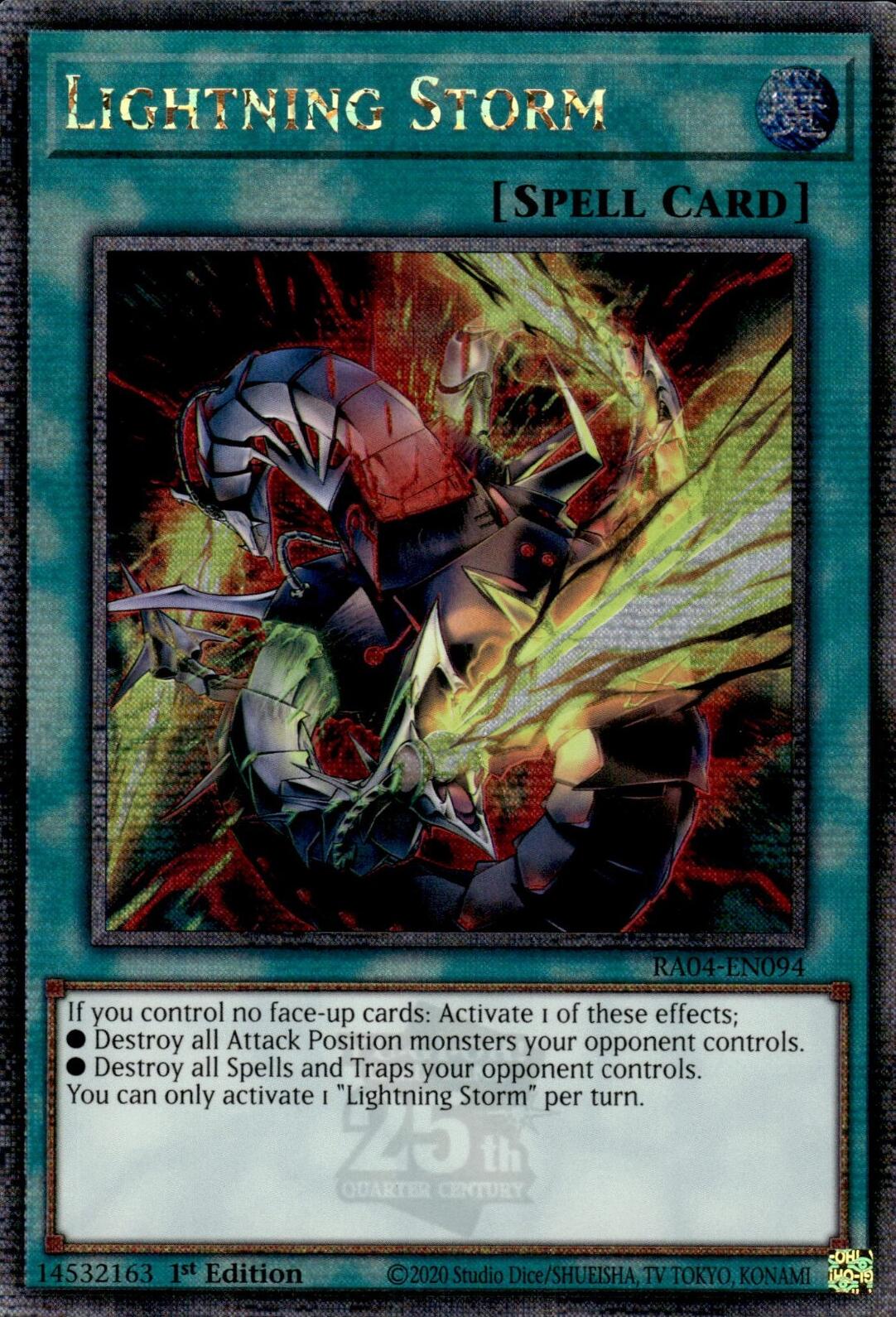Lightning Storm (New Art) [RA04-EN094] Quarter Century Secret Rare | Galactic Gamez