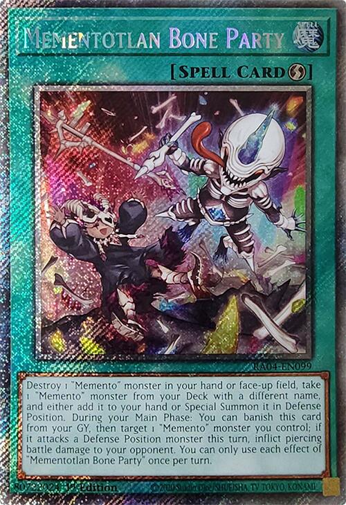 Mementotlan Bone Party [RA04-EN099] Platinum Secret Rare | Galactic Gamez