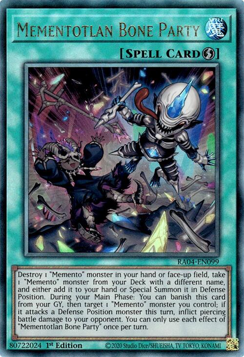 Mementotlan Bone Party [RA04-EN099] Prismatic Ultimate Rare | Galactic Gamez