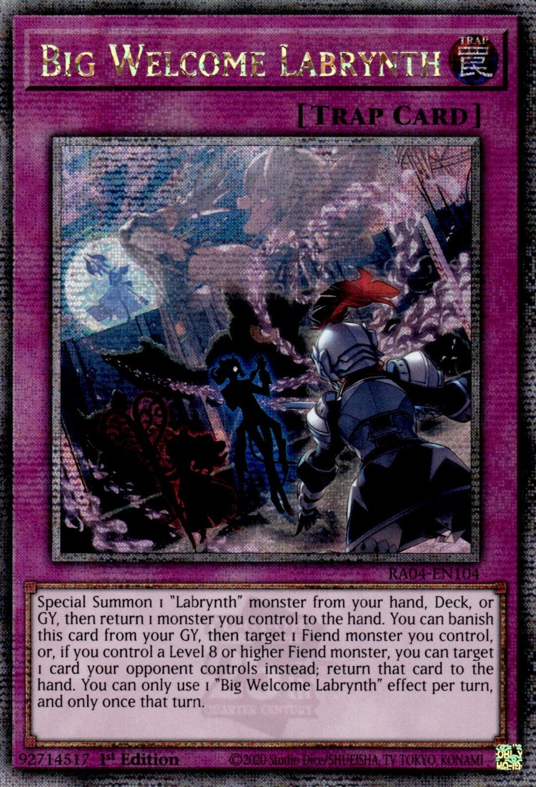 Big Welcome Labrynth [RA04-EN104] Quarter Century Secret Rare | Galactic Gamez