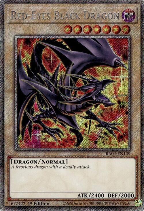 Red-Eyes Black Dragon (8th Art) [RA04-EN109] Platinum Secret Rare | Galactic Gamez