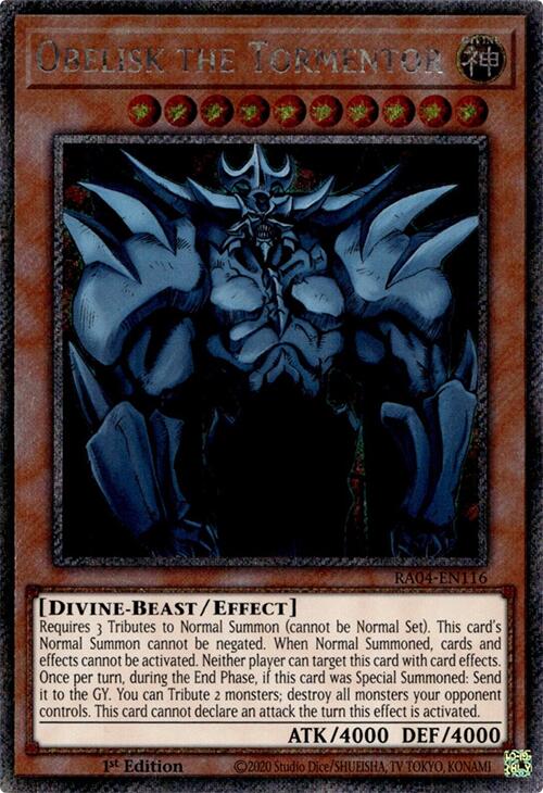 Obelisk the Tormentor [RA04-EN116] Platinum Secret Rare | Galactic Gamez