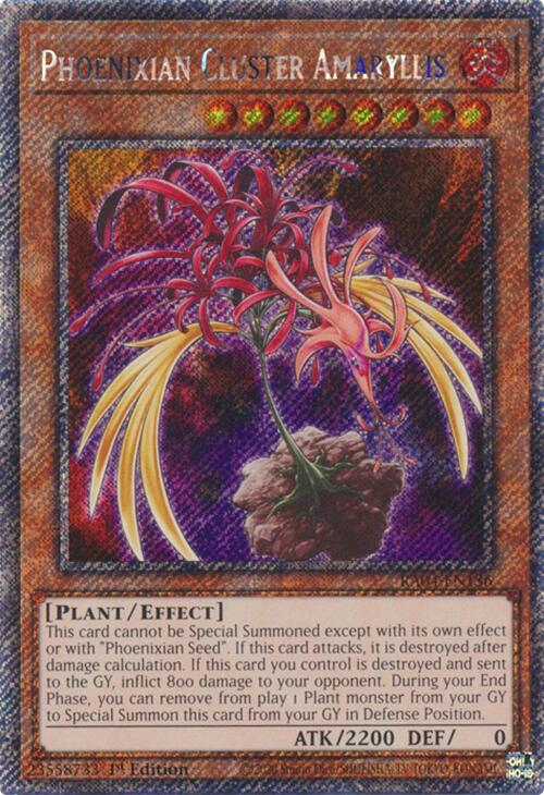 Phoenixian Cluster Amaryllis [RA04-EN136] Platinum Secret Rare | Galactic Gamez