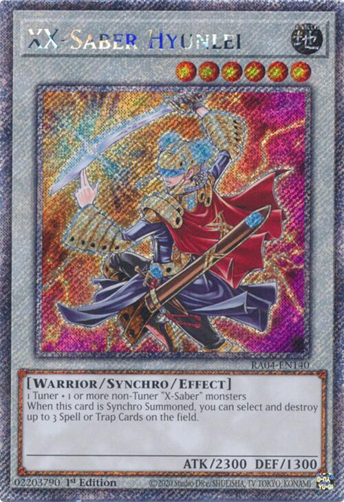 XX-Saber Hyunlei [RA04-EN140] Platinum Secret Rare | Galactic Gamez