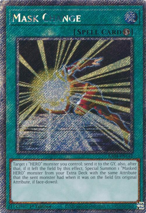 Mask Change [RA04-EN142] Platinum Secret Rare | Galactic Gamez