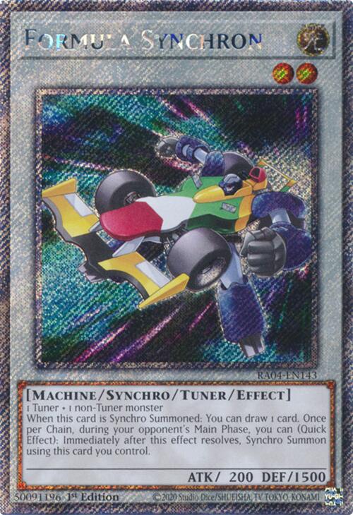 Formula Synchron [RA04-EN143] Platinum Secret Rare | Galactic Gamez