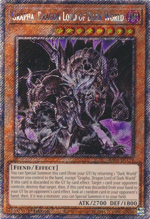 Grapha, Dragon Lord of Dark World [RA04-EN159] Platinum Secret Rare | Galactic Gamez