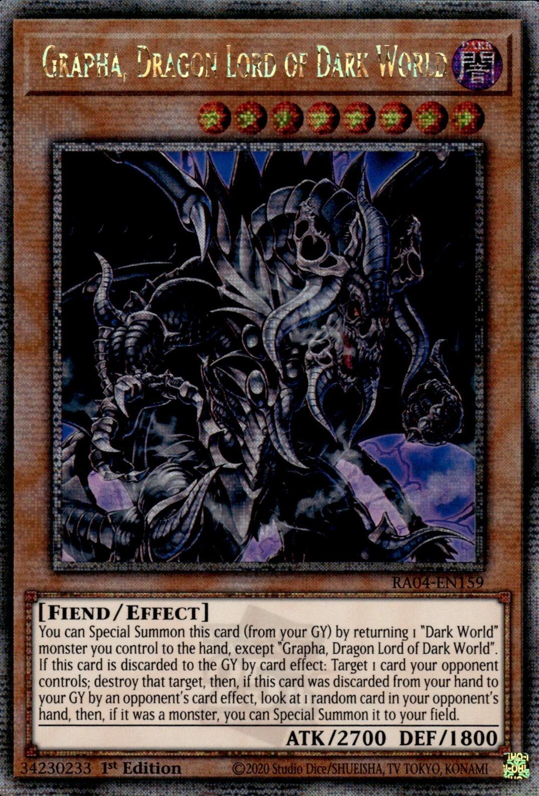 Grapha, Dragon Lord of Dark World [RA04-EN159] Quarter Century Secret Rare | Galactic Gamez
