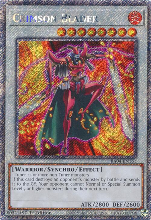 Crimson Blader [RA04-EN161] Platinum Secret Rare | Galactic Gamez