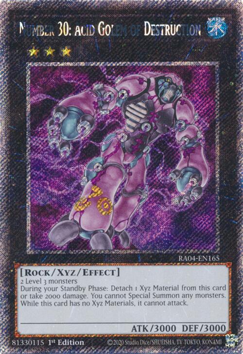 Number 30: Acid Golem of Destruction [RA04-EN165] Platinum Secret Rare | Galactic Gamez