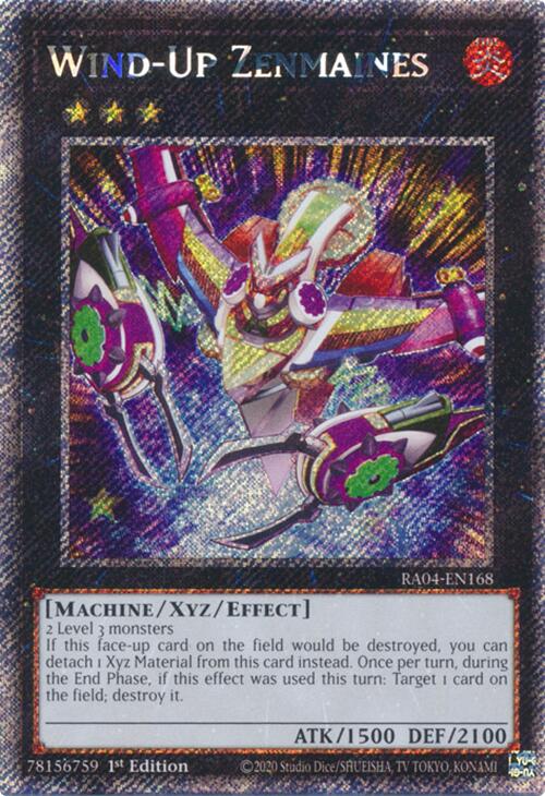 Wind-Up Zenmaines [RA04-EN168] Platinum Secret Rare | Galactic Gamez