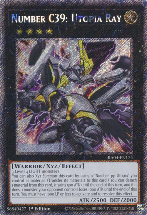 Number C39: Utopia Ray [RA04-EN174] Platinum Secret Rare | Galactic Gamez