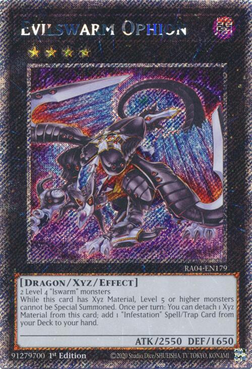 Evilswarm Ophion [RA04-EN179] Platinum Secret Rare | Galactic Gamez