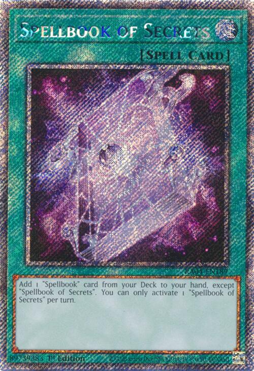 Spellbook of Secrets [RA04-EN189] Platinum Secret Rare | Galactic Gamez