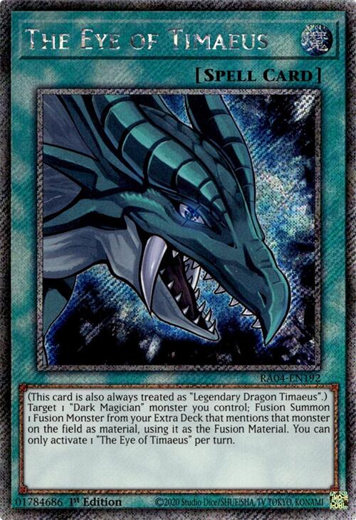 The Eye of Timaeus [RA04-EN192] Platinum Secret Rare | Galactic Gamez