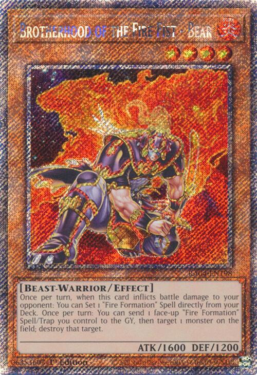 Brotherhood of the Fire Fist - Bear [RA04-EN198] Platinum Secret Rare | Galactic Gamez