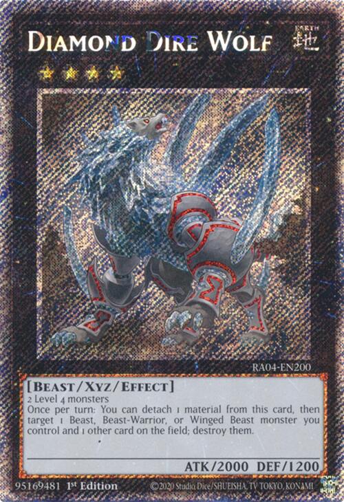 Diamond Dire Wolf [RA04-EN200] Platinum Secret Rare | Galactic Gamez