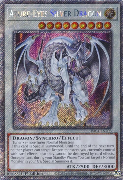 Azure-Eyes Silver Dragon [RA04-EN208] Platinum Secret Rare | Galactic Gamez