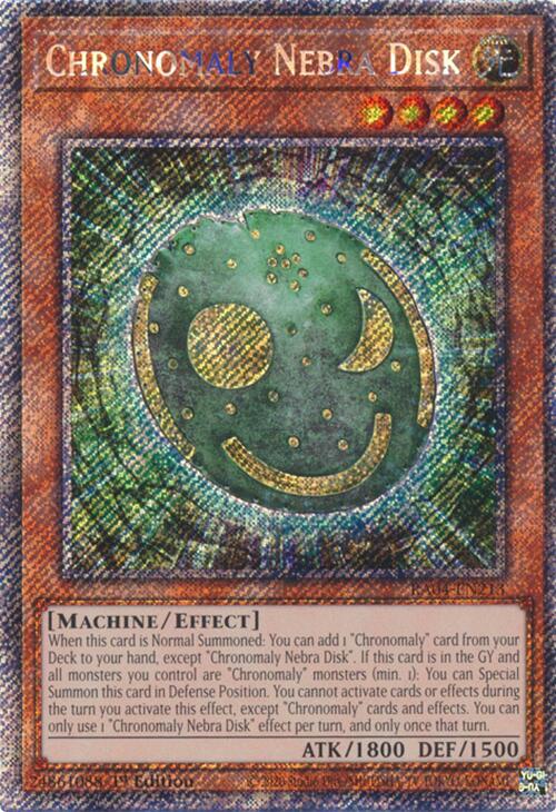 Chronomaly Nebra Disk [RA04-EN213] Platinum Secret Rare | Galactic Gamez