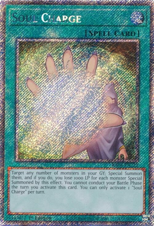 Soul Charge [RA04-EN222] Platinum Secret Rare | Galactic Gamez