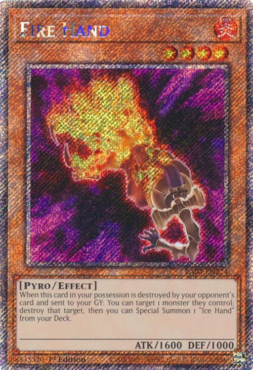 Fire Hand [RA04-EN224] Platinum Secret Rare | Galactic Gamez
