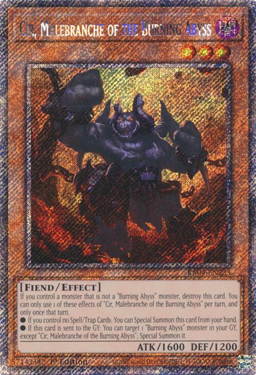 Cir, Malebranche of the Burning Abyss [RA04-EN235] Platinum Secret Rare | Galactic Gamez