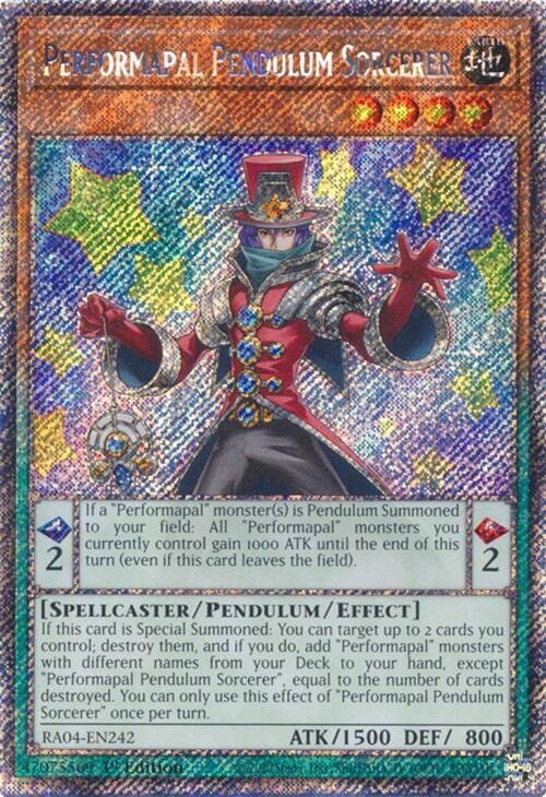 Performapal Pendulum Sorcerer [RA04-EN242] Platinum Secret Rare | Galactic Gamez
