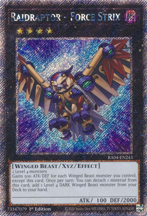 Raidraptor - Force Strix [RA04-EN243] Platinum Secret Rare | Galactic Gamez