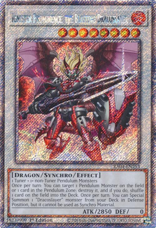Ignister Prominence, the Blasting Dracoslayer [RA04-EN253] Platinum Secret Rare | Galactic Gamez