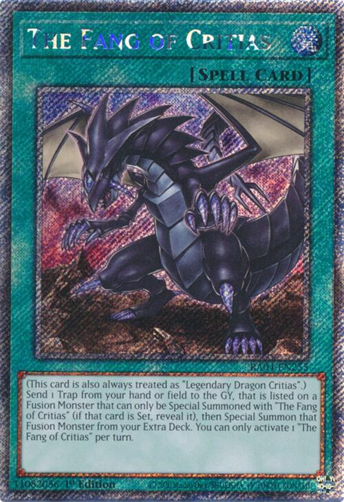 The Fang of Critias [RA04-EN255] Platinum Secret Rare | Galactic Gamez