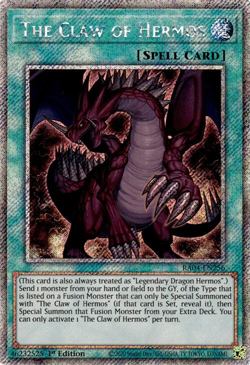 The Claw of Hermos [RA04-EN256] Platinum Secret Rare | Galactic Gamez