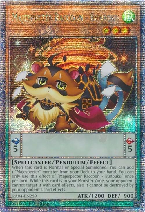 Majespecter Raccoon - Bunbuku [RA04-EN259] Quarter Century Secret Rare | Galactic Gamez