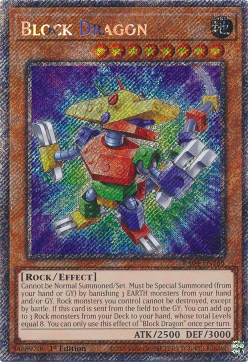Block Dragon [RA04-EN268] Platinum Secret Rare | Galactic Gamez