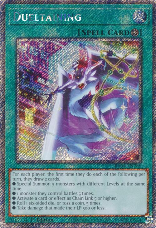 Dueltaining [RA04-EN286] Platinum Secret Rare | Galactic Gamez