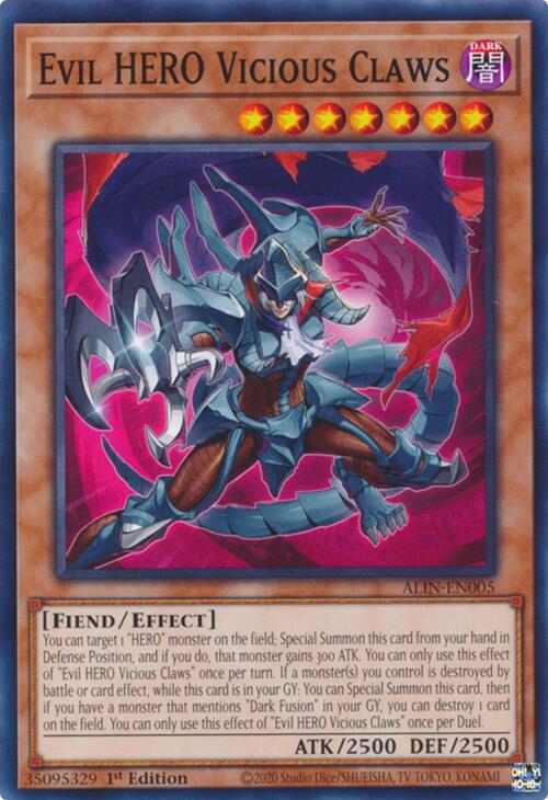 Evil HERO Vicious Claws [ALIN-EN005] Common | Galactic Gamez