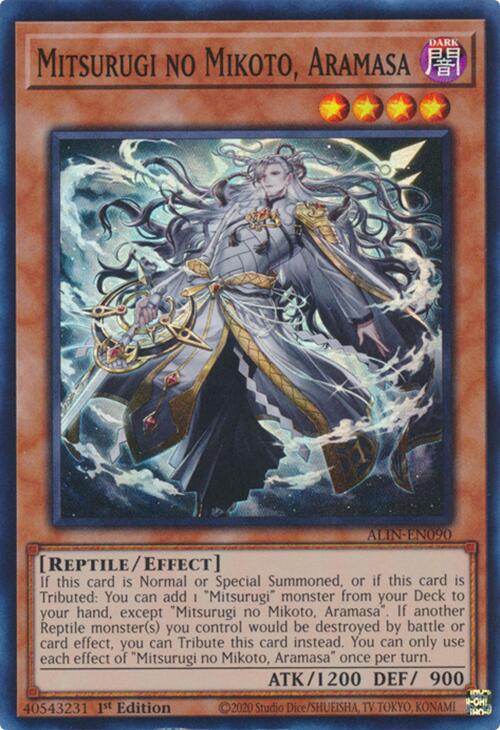 Mitsurugi no Mikoto, Aramasa [ALIN-EN090] Super Rare | Galactic Gamez
