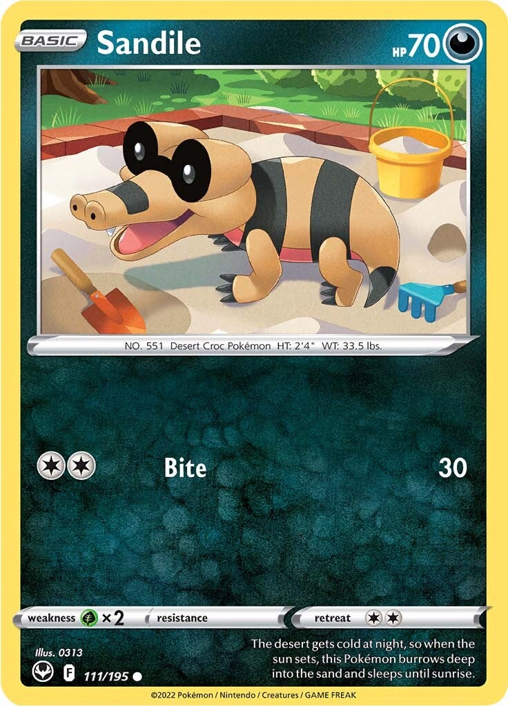 Sandile (111/195) [Sword & Shield: Silver Tempest] | Galactic Gamez