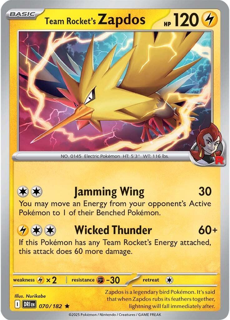 Team Rocket's Zapdos (070/182) [Scarlet & Violet: Destined Rivals] | Galactic Gamez