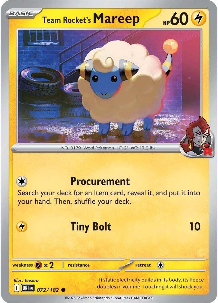 Team Rocket's Mareep (072/182) [Scarlet & Violet: Destined Rivals] | Galactic Gamez