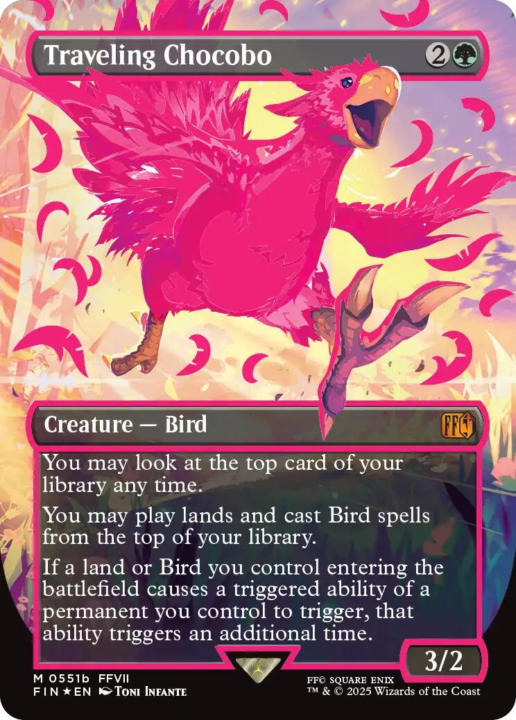Traveling Chocobo (Borderless) (Neon Ink Pink) [FINAL FANTASY] | Galactic Gamez