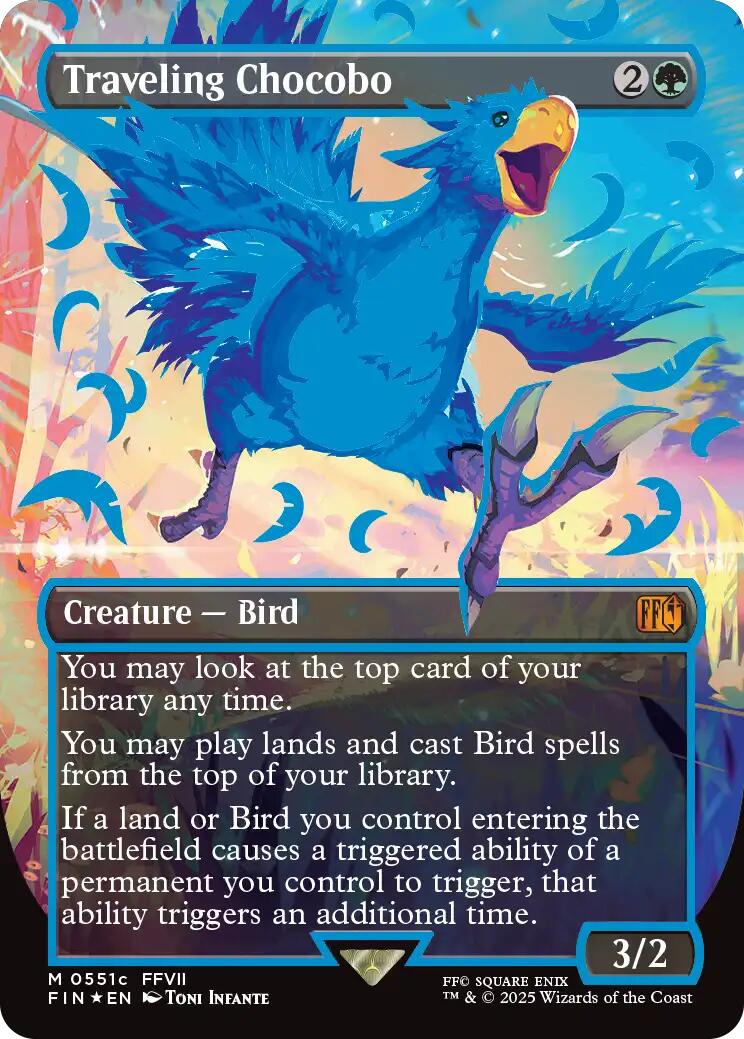 Traveling Chocobo (Borderless) (Neon Ink Blue) [FINAL FANTASY] | Galactic Gamez