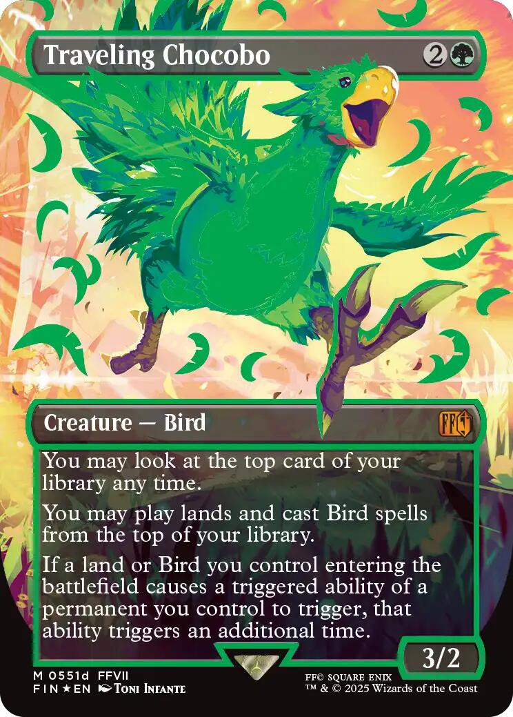 Traveling Chocobo (Borderless) (Neon Ink Green) [FINAL FANTASY] | Galactic Gamez